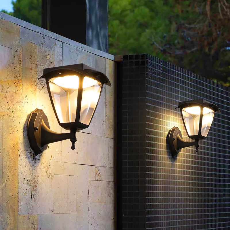 Chic Solar-Powered Wall Lantern