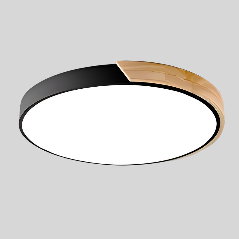 Scandinavian Wooden Round Ceiling Light with Macaroon Design