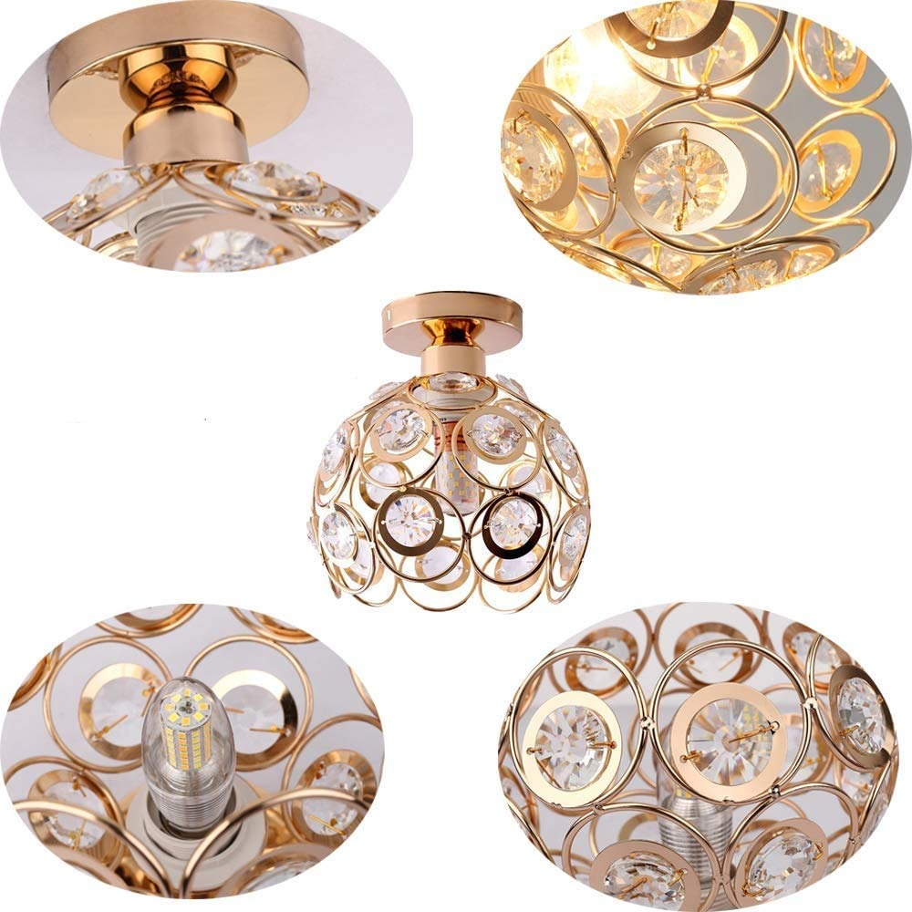 Elegant Gold Luxury Ball Ceiling Light for Hallways