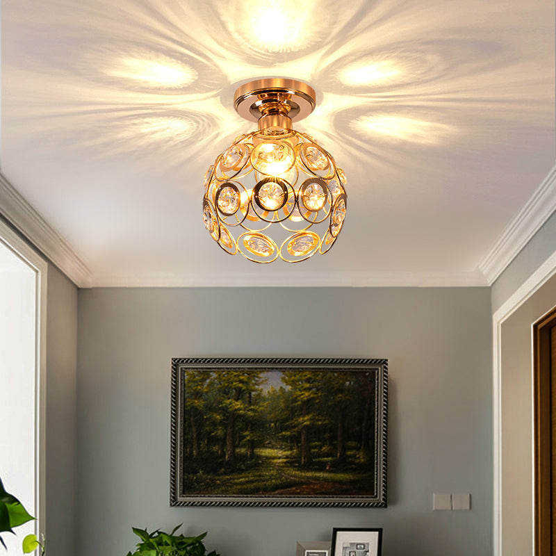 Elegant Gold Luxury Ball Ceiling Light for Hallways
