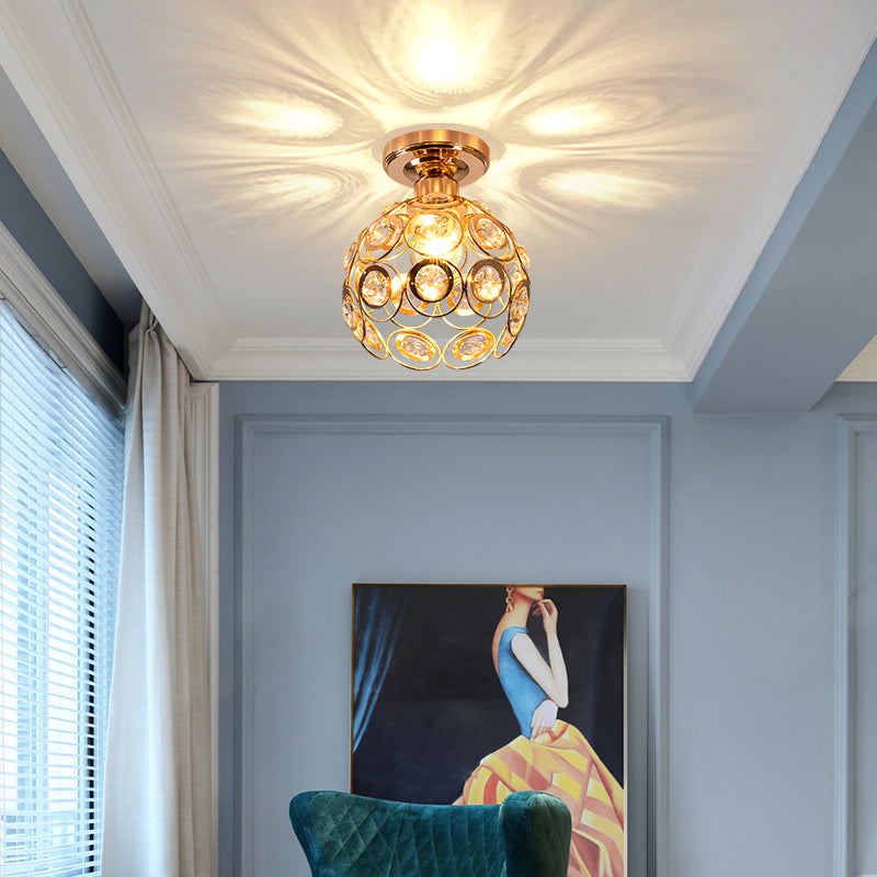 Elegant Gold Luxury Ball Ceiling Light for Hallways