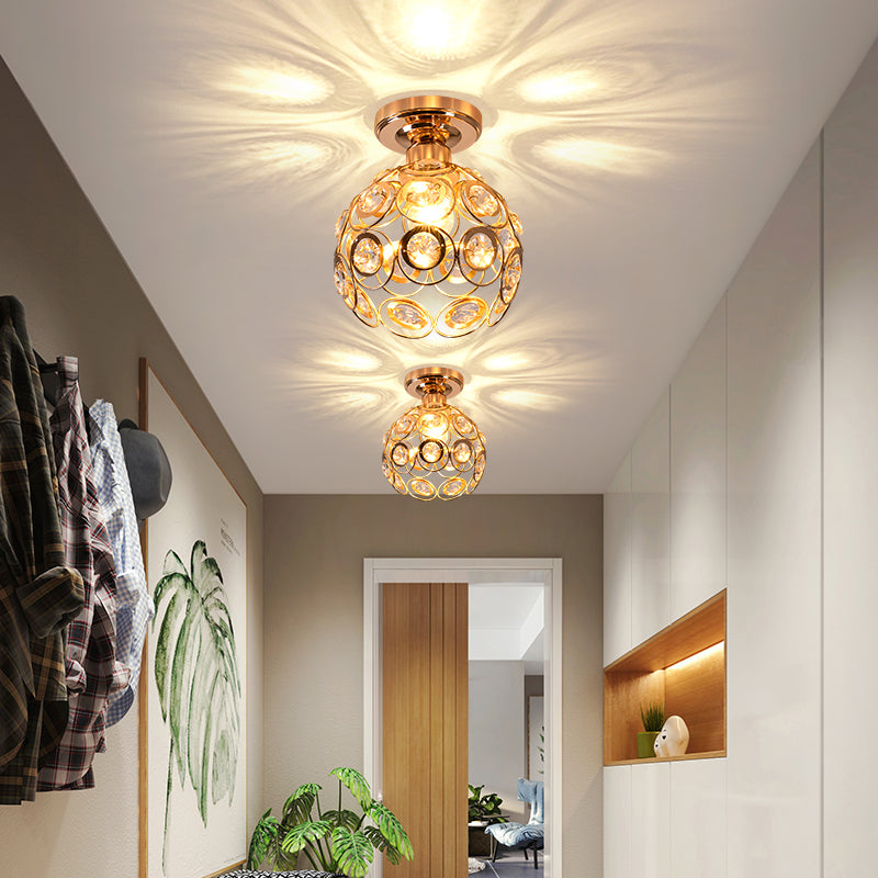 Elegant Gold Luxury Ball Ceiling Light for Hallways