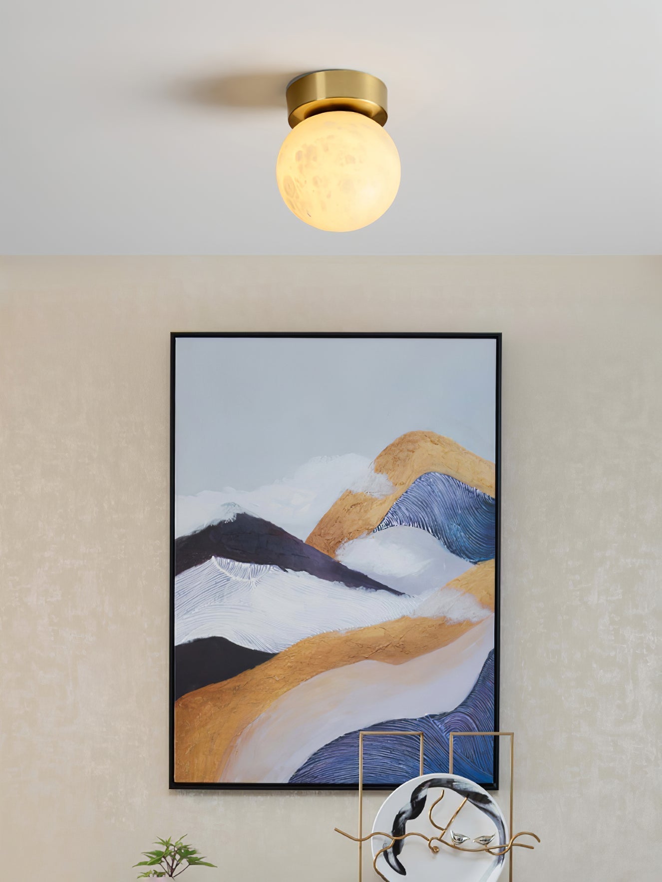 Alabaster Moon Pendant Light