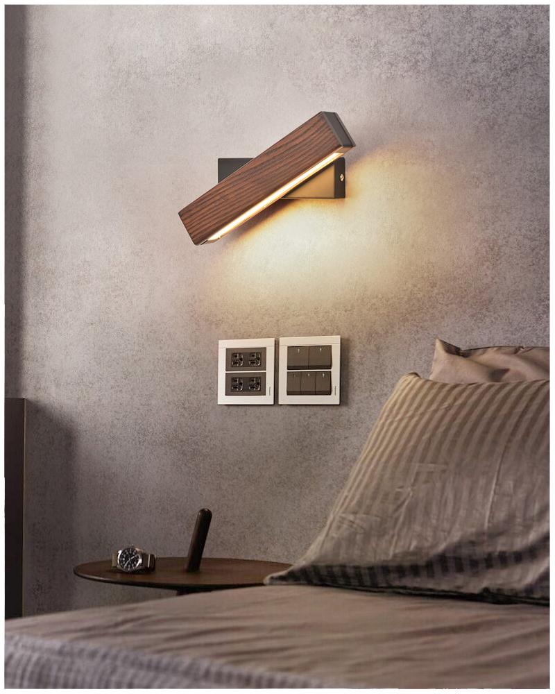 Rotowood - Adjustable Wooden LED Wall Lamp