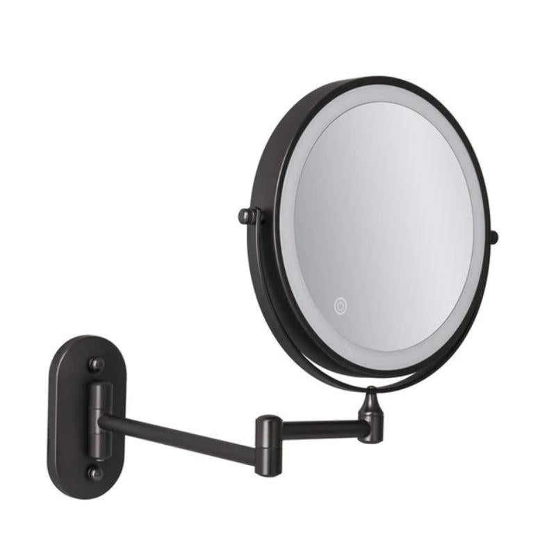Black Rechargeable LED Magnifying Makeup and Bathroom Mirror