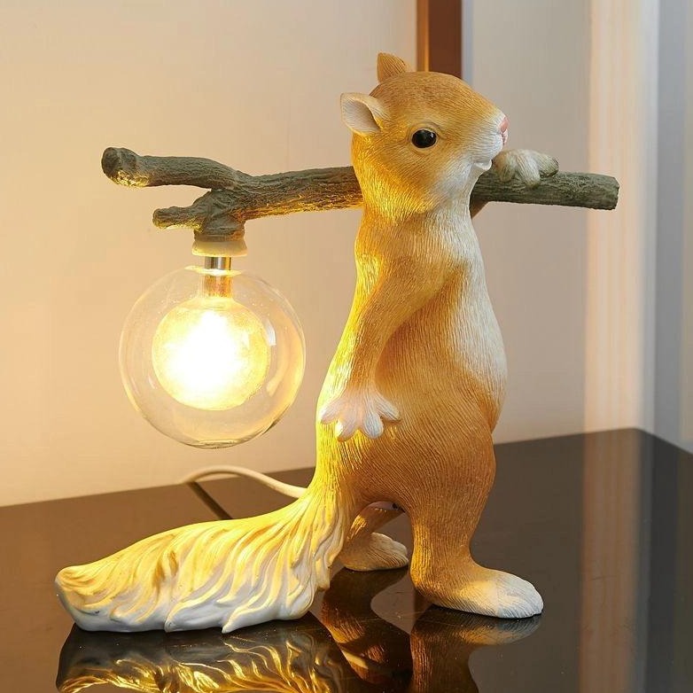 Whimsical Squirrel-Inspired Table Lamp