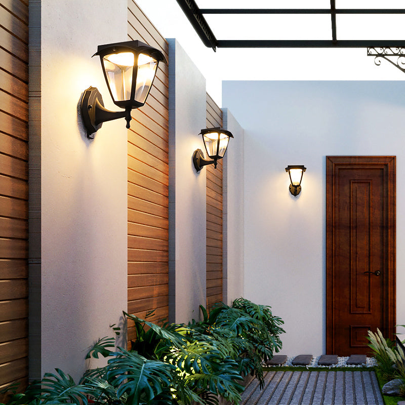 Chic Solar-Powered Wall Lantern